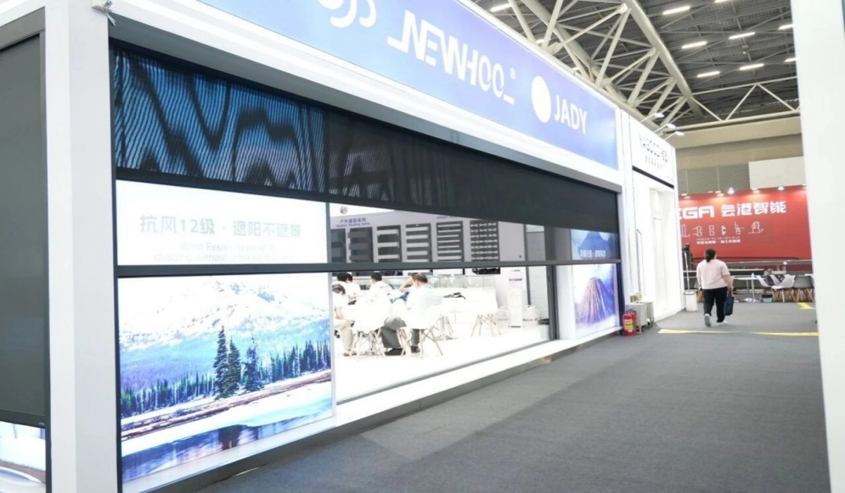 Double-layer windproof roller shade with guided side rails